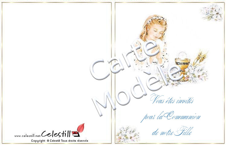 Carte A Imprimer Invitation Communion Cartes A Imprimer De Celestill