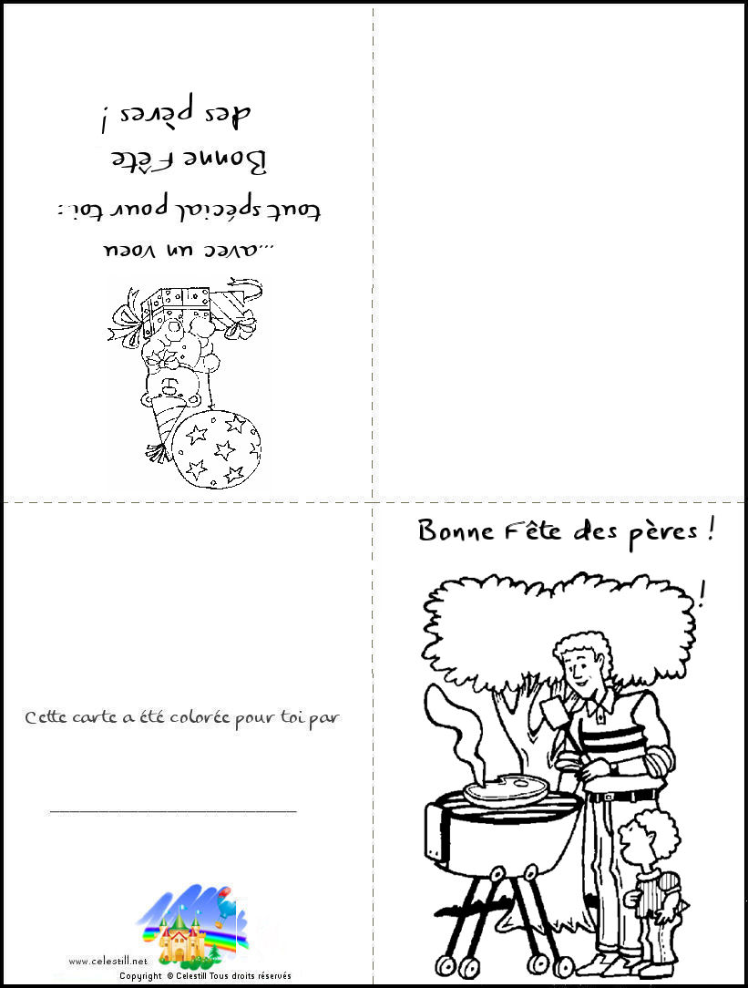 COLORIAGES enfants Carte   imprimer et   colorier Bonne Fªte des p¨res