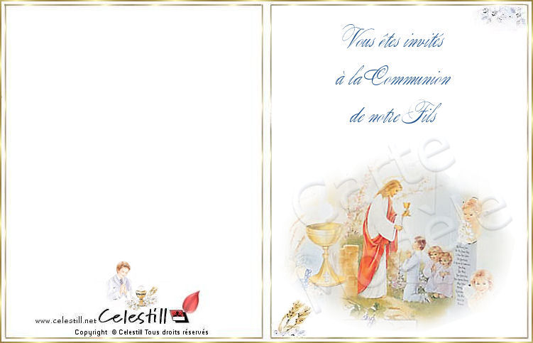 Cartes A Imprimer Invitation De Communion Cartes Imprimables Celestill